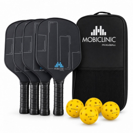 Ensemble de pickleball | 4 raquettes en fibre de verre | 4...