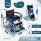 Fauteuil roulant | Pliable | Grandes roues | Léger | Orthopédique | Bleu | Alcázar | Mobiclinic - Foto 1