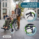 Fauteuil roulant pliable | Aluminium | Dossier divisé | Accoudoirs pliants | Vert | Bolonia | Mobiclinic - Foto 4