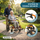 Fauteuil roulant léger | Pliable | Repose-pieds et dossier | Accoudoirs rembourrés | Aluminium | Orange | Pirámide | Mobiclinic - Foto 6
