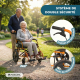 Fauteuil roulant léger | Pliable | Repose-pieds et dossier | Accoudoirs rembourrés | Aluminium | Orange | Pirámide | Mobiclinic - Foto 7