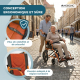 Fauteuil roulant léger | Pliable | Repose-pieds et dossier | Accoudoirs rembourrés | Aluminium | Orange | Pirámide | Mobiclinic - Foto 11
