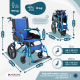 Fauteuil roulant léger | Pliable | Aluminium | Repose-pieds et dossier | Accoudoirs rembourrés | Bleu |Pirámide | Mobiclinic - Foto 1