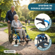 Fauteuil roulant léger | Pliable | Aluminium | Repose-pieds et dossier | Accoudoirs rembourrés | Bleu |Pirámide | Mobiclinic - Foto 3