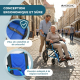 Fauteuil roulant léger | Pliable | Aluminium | Repose-pieds et dossier | Accoudoirs rembourrés | Bleu |Pirámide | Mobiclinic - Foto 5