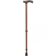 Canne | Béquille | Extensible | Aluminium | Marron | Poignée en bois - Foto 1