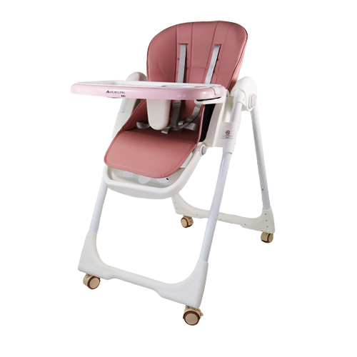 Chaise Haute Bébé Table Pliable Réglable 5 Points Rose à Prix