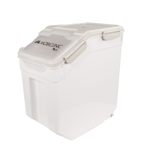 Récipient Alimentaire Chien/chat 15 Kg – Pliable, Hermétique – Avec Poignée Et Roulettes – Couvercle Transparent