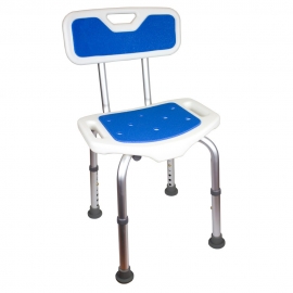 Καρέκλα μπάνιου | Αλουμίνιο | Με πλάτη | Επένδυση καθίσματος