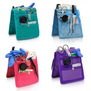 Εξοικονόμηση τσέπης νοσοκόμας 4 πακέτων για ρόμπες ή πιτζάμες | μωβ, ροζ, μπλε και πράσινο | Keens | Τσάντες Elite