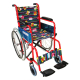 Παιδική αναπηρική καρέκλα | Πτυσσόμενο | Μεγάλες ρόδες | Υποπόδιο | Κόκκινο με ταπετσαρία με σχέδια | Θέατρο | Mobiclinic - Foto 1