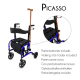 Περιπατητικό και αναπηρικό αμαξίδιο | Αναδιπλούμενο | με φρένα | Κάθισμα και πλάτη | Picasso | VIP | Mobiclinic - Foto 5