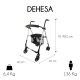 Πτυσσόμενος περιπατητής | Αλουμίνιο | Κάθισμα και πλάτη καθίσματος | Φρένα πίεσης | 4 τροχοί | Premium | Dehesa | Mobiclinic - Foto 8