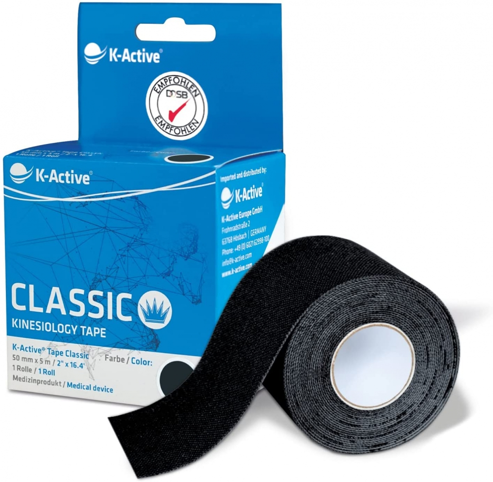 Kinesiotape k-active επίδεσμος, 5cmx5m, 1 ρολό, διάφορα χρώματα