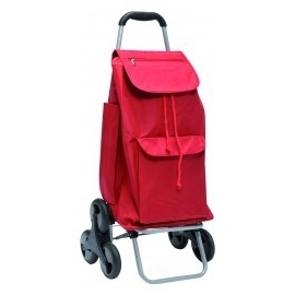 Carrello spesa | Borsa spesa con ruote | 6 ruote | Rosso