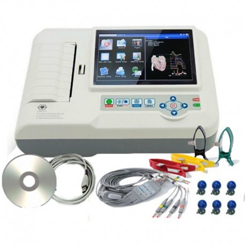 Elettrocardiografo digitale, Portatile, 6 canali, Con software e display, ECG, ECG600G