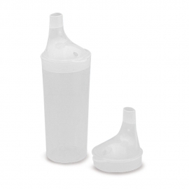 Bicchiere con beccuccio | 2 tettine| Per anziani e bambini | Plastica | Mobiclinic
