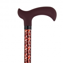 Bastone Fashion | Bastone in alluminio regolabile in altezza | Impugnatura Derby | Fantasia: giraffa