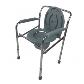 Sedia WC per anziani| Con coperchio | Altezza regolabile | Braccioli| Acciaio cromato | Puente | Mobiclinic