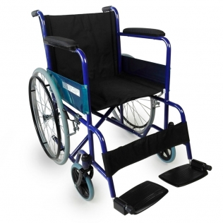 Sedia a rotelle pieghevole | Ruote grandi | Leggera | Ortopedica | Blu | Alcázar | Mobiclinic