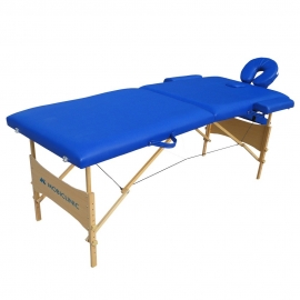 Lettino da massaggio pieghevole | Poggiatesta| Portatile | Legno | 186x60 cm | Blu | CM-01 Light | Mobiclinic