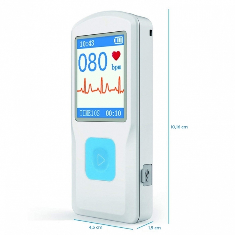 Elettrocardiografo portatile, ECG, Display a colori, PM10