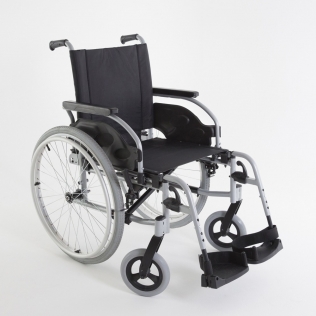 Sedia a rotelle | Carrozina per disabili | Pieghevole | Ortopedica | Ruote compatte | Grigia | Action1R24