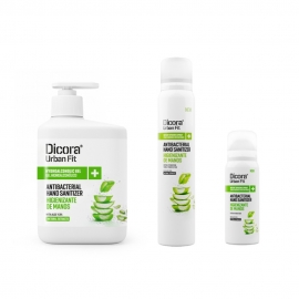 Set disinfettante per le mani | Senza risciacquo | Alcool 70% | Gel 500ml + spray 200ml + spray 75ml | Aloe Vera | Dicora