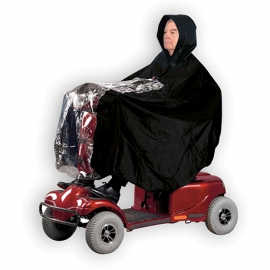 Impermeabile per scooter e sedia a rotelle | Design in stile poncho con cappuccio e visiera regolabili | Adattabile