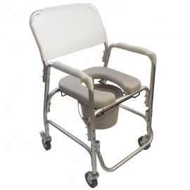 Sedia wc per doccia | Con rotelle | Alluminio | Portatile