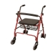 Deambulatore per anziani | Pieghevole | Sedile e schienale | Alluminio | Freni a pressione | Cesta - Foto 1