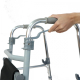 Deambulatore senza ruote | Sedile in tela | Alluminio | Peso 3,25 kg | Pieghevole | Regolabile | Tacchetti antiscivolo - Foto 3