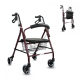 Girello per anziani | Pieghevole| Alluminio| Freni | Seduta e schienale | 4 ruote | Bordeaux | Escorial | Mobiclinic - Foto 1