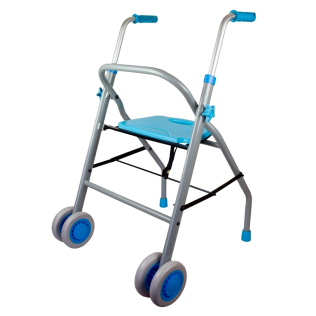 Girello per anziani | Pieghevole | Alluminio | Sedile | 2 ruote | Leggero | Deluxe | Future | Mobiclinic