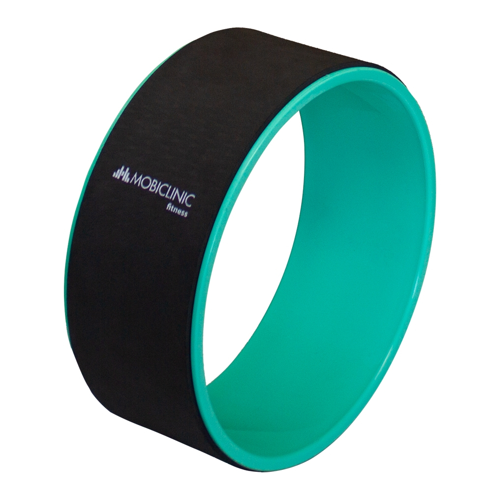 Ruota per yoga, antiscivolo, multifunzionale, pte+pp, 30 x 13 cm, nero e turchese, ry-01, mobiclinic