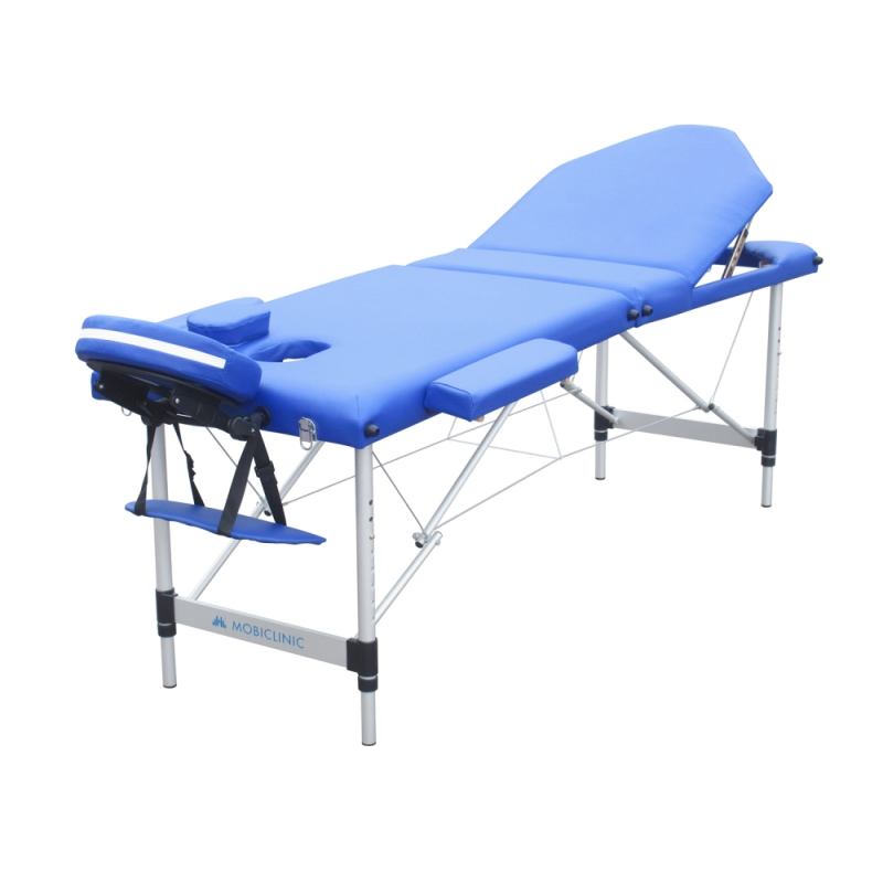 Lettino per massaggi pieghevole, Poggiatesta, Portatile, Alluminio, 186  x 60 cm, Blu, CA-01 PLUS