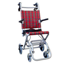 Sedia a rotelle da transito | Pieghevole | Alluminio | Freni sull'impugnatura | Quadri scozzesi | Neptuno | Mobiclinic