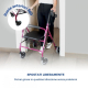 Girello per anziani | Pieghevole| Alluminio| Freni | Seduta e schienale | 4 ruote | Rosa| Escorial | Mobiclinic - Foto 6