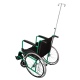 Sedia a rotelle con sistema antipiegamento | 40cm | Supporto per bombola e flebo| Braccioli e poggiapiedi fissi | Verde - Foto 2
