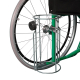 Sedia a rotelle con sistema antipiegamento | 40cm | Supporto per bombola e flebo| Braccioli e poggiapiedi fissi | Verde - Foto 3