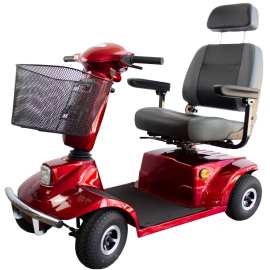 Scooter elettrico per disabili | 4 ruote | Premium | Smontabile| | Auton. 30 km | 12V | Bordeaux | Libra| Mobiclinic