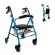 Deambulatore pieghevole| Alluminio | Freni |Seduta e schienale | 4 ruote |Blu | Escorial| Mobiclinic - Foto 1