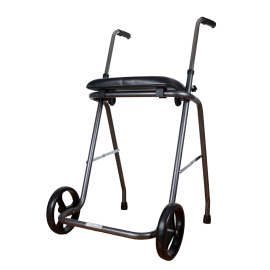Deambulatore pieghevole | Con due ruote e sedile | Regolabile 75-95cm