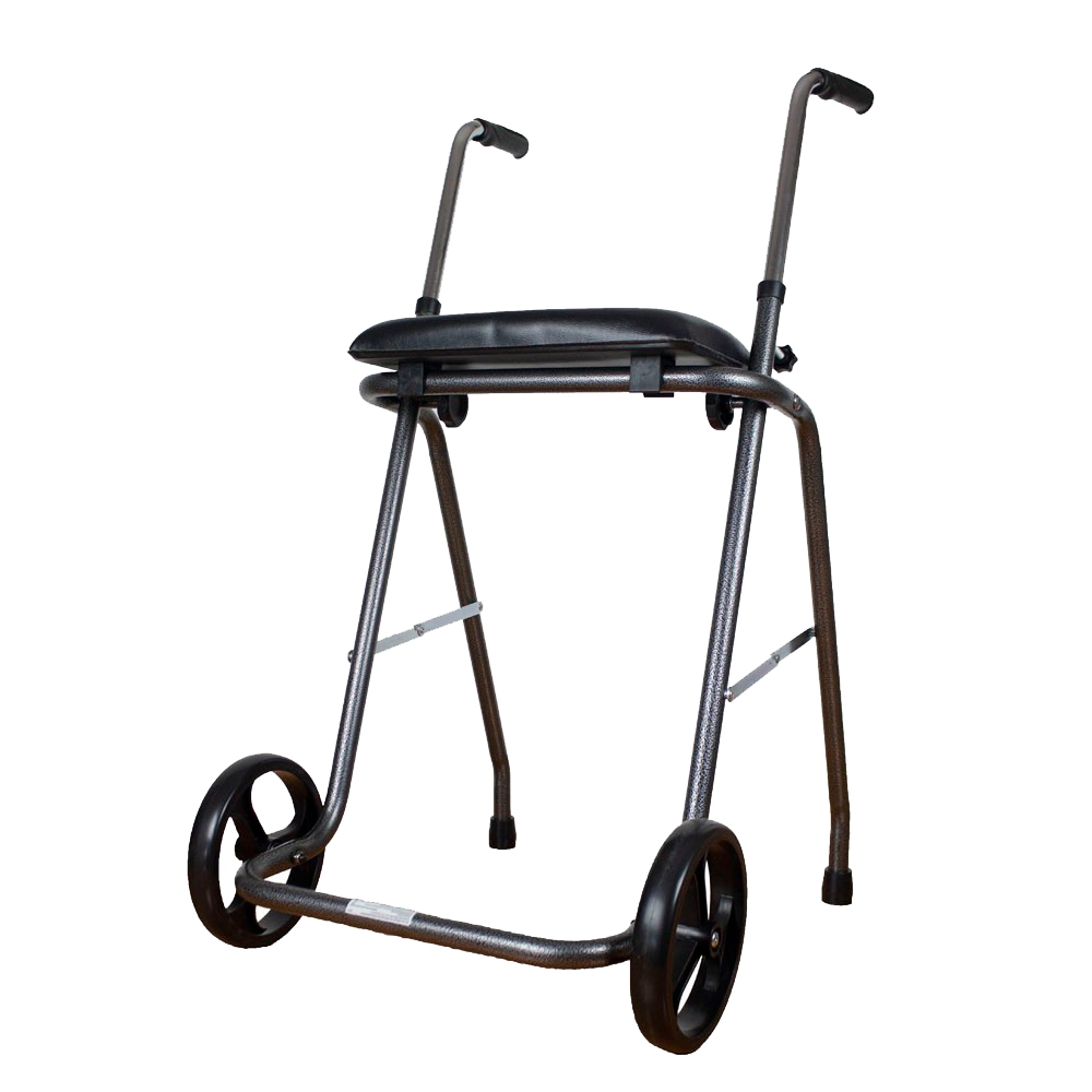 Deambulatore pieghevole, con due ruote e sedile, regolabile 75-95cm (Sunrise)