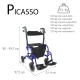 Deambulatore pieghevole | Alluminio | Sedile e schienale | 4 ruote | Picasso | VIP | Mobiclinic - Foto 6