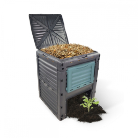 Compostiera | Trasformatore di rifiuti | Per giardino | Senza attrezzi | Ecologico | 300 litri | BioBin | Mobiclinic