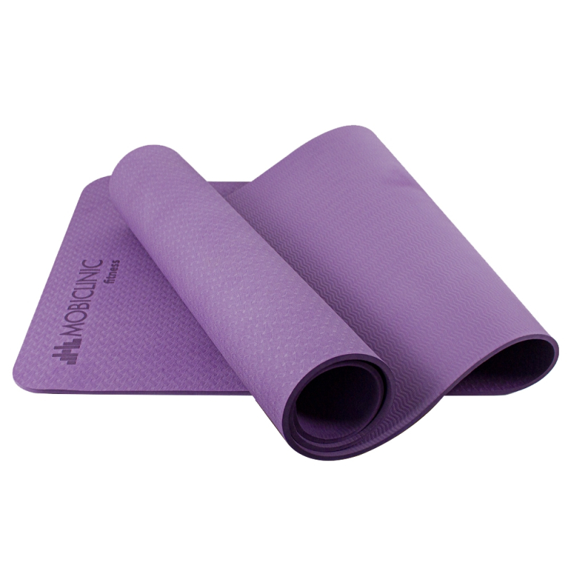 Tappetino yoga, Antiscivolo, 181x60cm, 6 mm di spessore, Cinghia di  trasporto, Flessibile, Viola, EY-01
