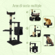 Tiragraffi per gatti | Medio | 3 altezze | 40x40x112 cm | 6 kg | Grigio | Silvestre | Supporta 10 kg Mobiclinic - Foto 10