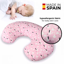 Cuscino per gravidanza | Cuscino da allattamento a forma di U | Ipoallergenico | 75x45x18 cm | Fabbricato in Spagna | Mobiclinic