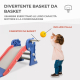 Scivolo per bambini | Pieghevole | Con cestino e palla | Bordi arrotondati | Gradini antiscivolo | Max. 35 kg | Blu | Dino - Foto 4